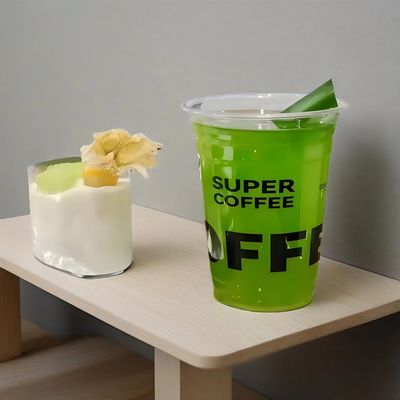 OEM/ODM Take Away Cups Custom Logo Disposable Clear Plastic PET Cups with Lid