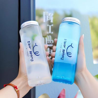 French Square Plastic Juice Bottle 20OZ Beverage Fruit Juice Easy Open Lid Tamper Proof Cap for Energy Drinks