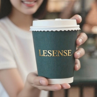 Custom Disposable Cups 12 14 16 20 22oz Hot Cups Gold Silver Foil Stamping Take Away Cups with logo