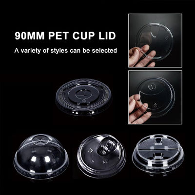 Disposable PET Plastic Cup Lids Clear Transparent For Coffee Yogurt Juice  Tea
